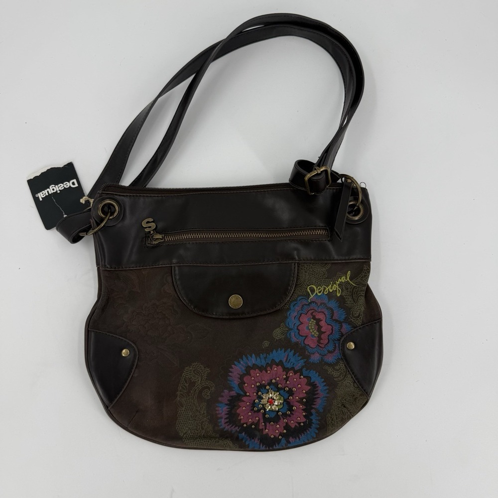 Desigual Crossbody Bag NWT Floral Mandala Boho Brown Purse